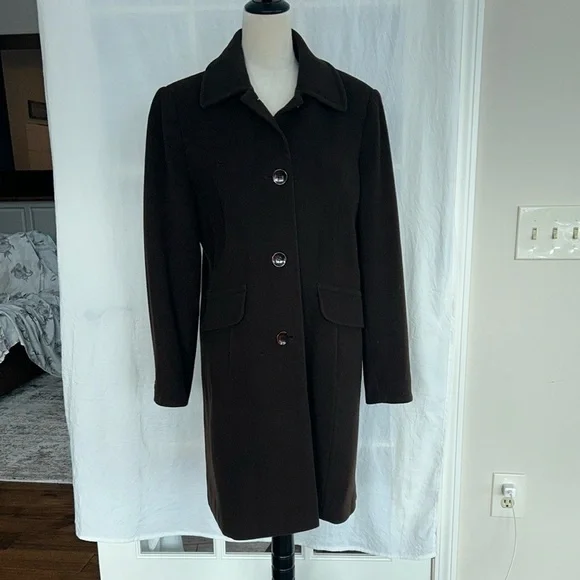 Worthington: Classic Brown Women's Coat: Size Size Medium - Picture 2 of 8